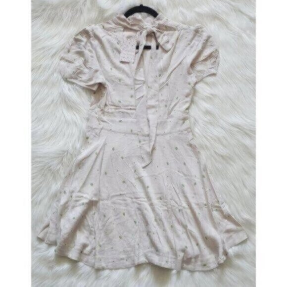 NEW Free People Ivory Abbie Print Fit and Flare Mini Dress Size 4 - Picture 3 of 11